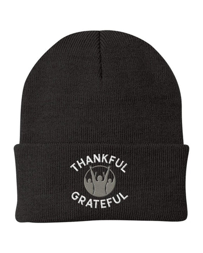 Beanie Knit Hat - Thankful Grateful Inspirational Winter Cap - Unisex