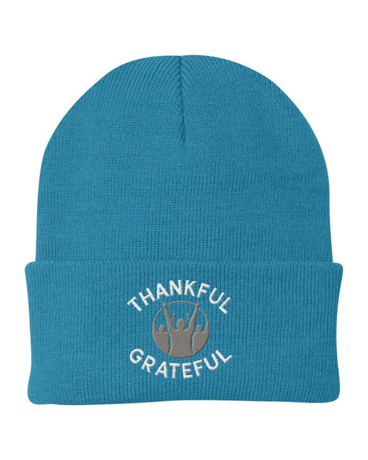 Beanie Knit Hat - Thankful Grateful Inspirational Winter Cap - Unisex