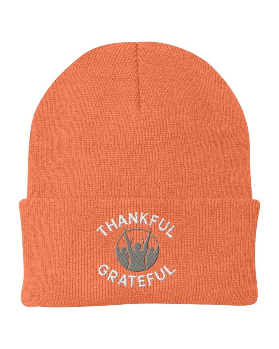 Beanie Knit Hat - Thankful Grateful Inspirational Winter Cap - Unisex