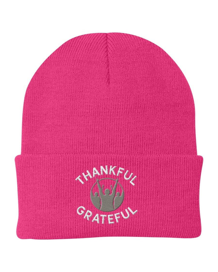 Beanie Knit Hat - Thankful Grateful Inspirational Winter Cap - Unisex