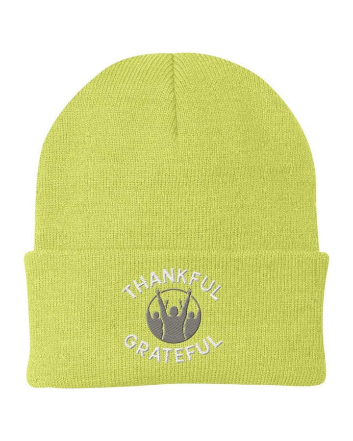 Beanie Knit Hat - Thankful Grateful Inspirational Winter Cap - Unisex