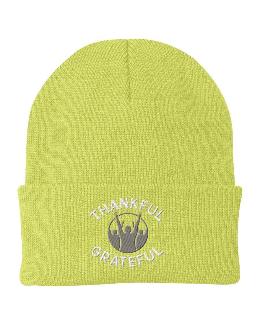 Beanie Knit Hat - Thankful Grateful Inspirational Winter Cap - Unisex