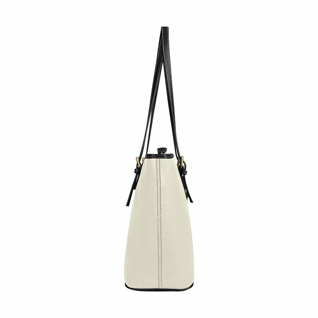 Large Leather Tote Shoulder Bag - Beige Multicolor Handbag - Bags | Leather