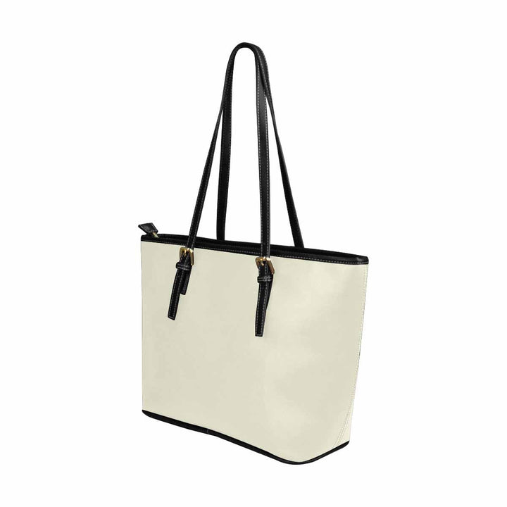 Large Leather Tote Shoulder Bag - Beige Multicolor Handbag - Bags | Leather