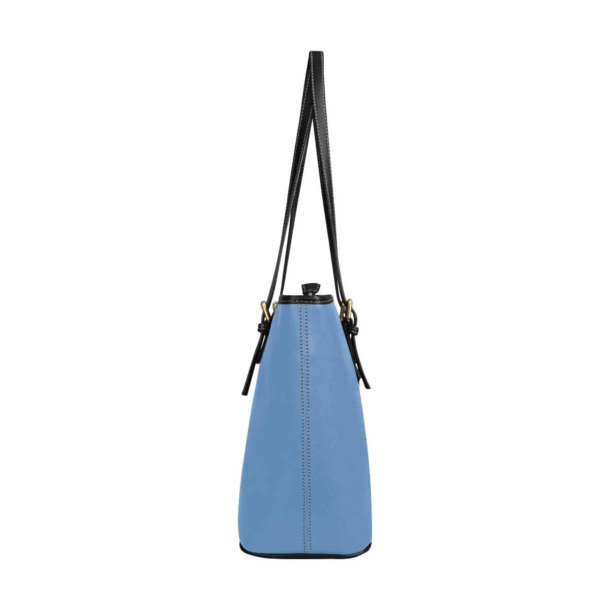 Large Leather Tote Shoulder Bag - Blue Gray - Bags | Leather Tote Bags