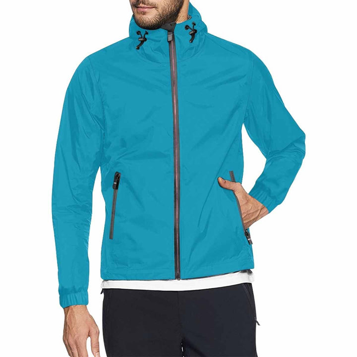 Blue Green Hooded Windbreaker Jacket - Men / Women - Mens | Jackets