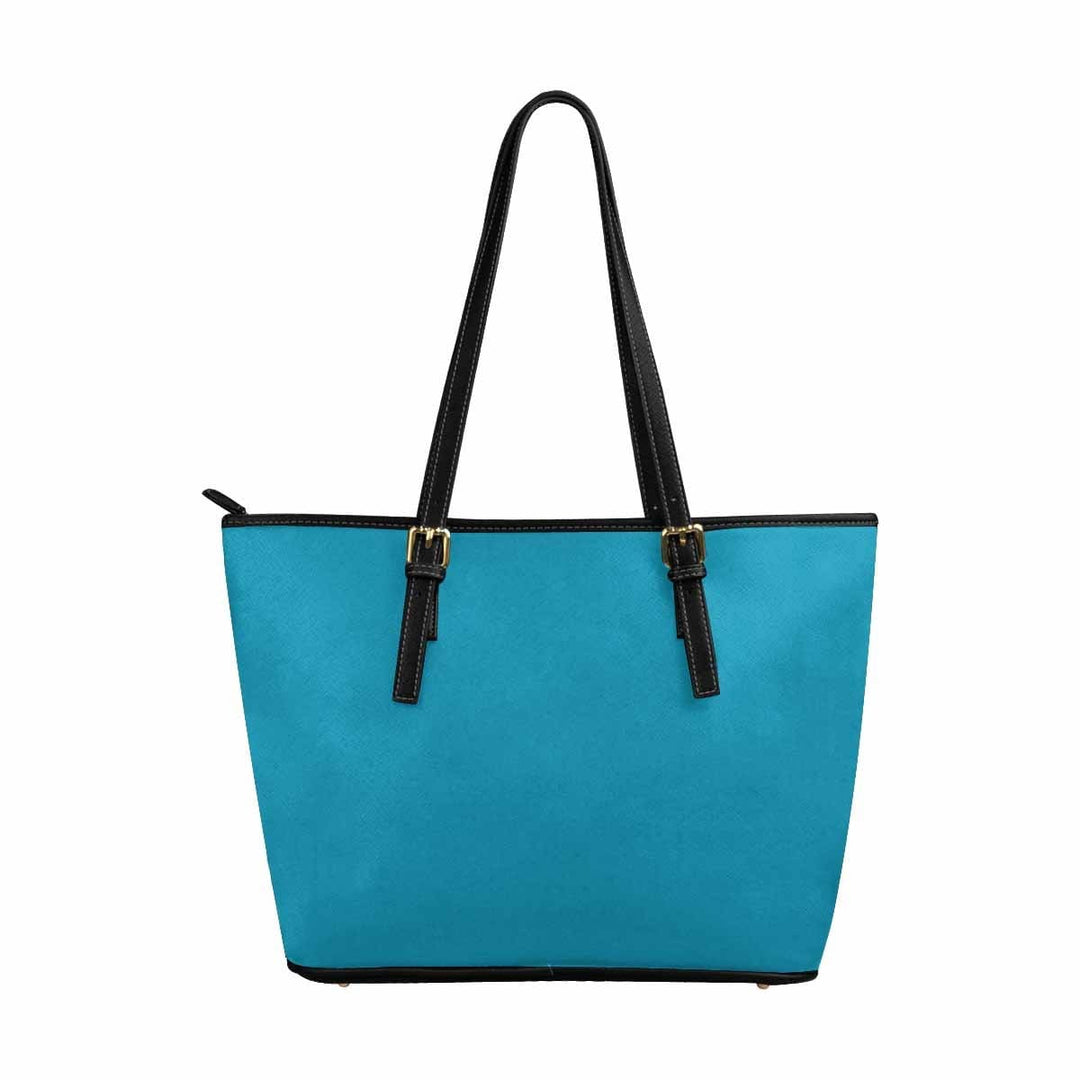 Large Leather Tote Shoulder Bag - Blue Green - Bags | Leather Tote Bags