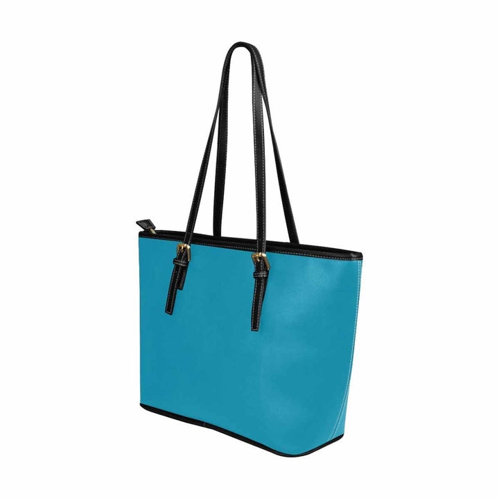 Large Leather Tote Shoulder Bag - Blue Green - Bags | Leather Tote Bags