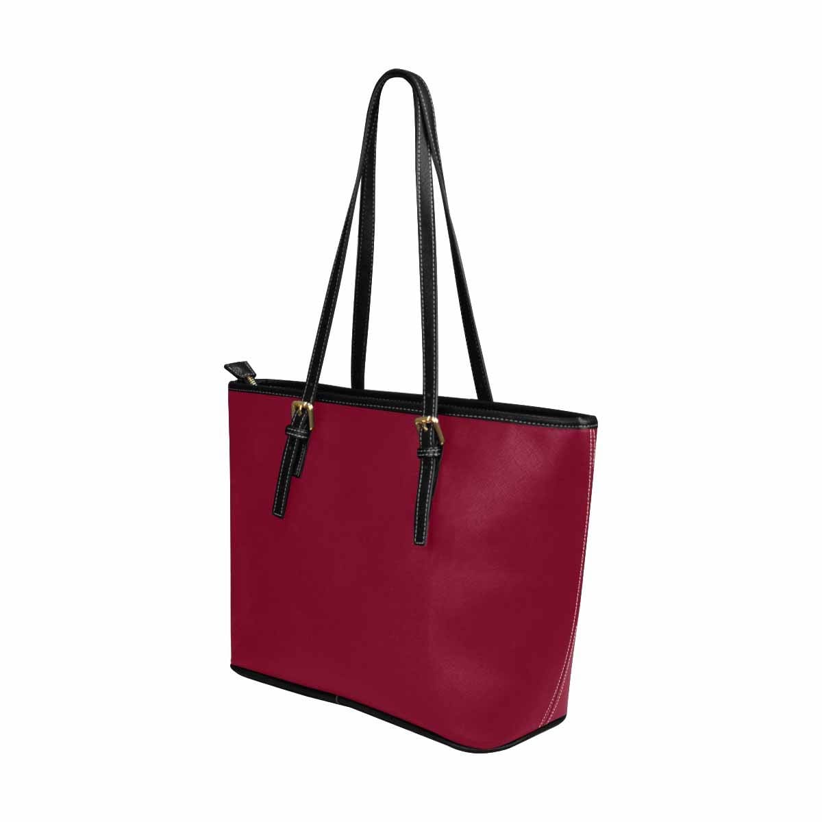 Large Leather Tote Shoulder Bag - Burgundy Red - Bags | Leather Tote Bags