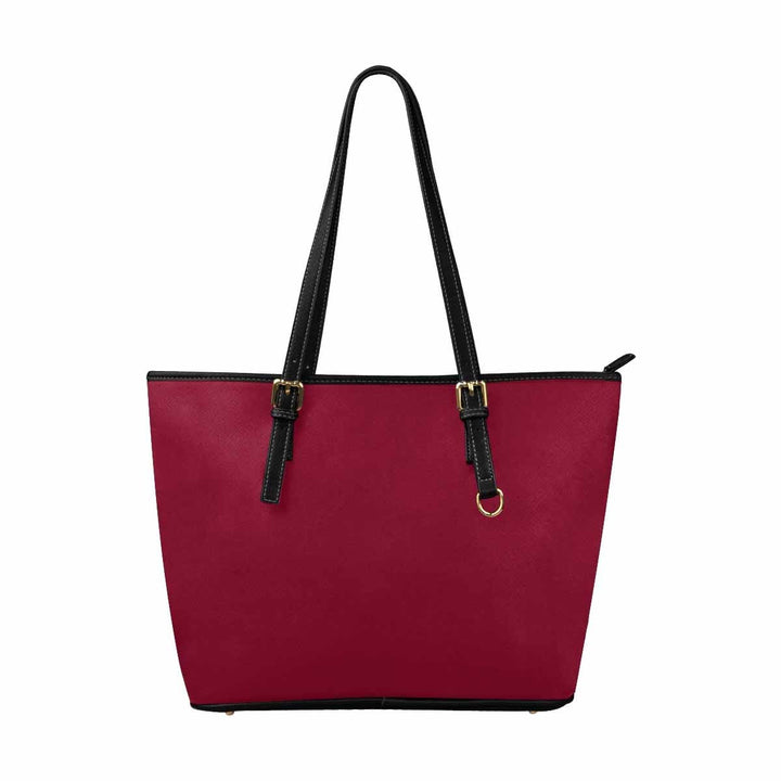 Large Leather Tote Shoulder Bag - Burgundy Red - Bags | Leather Tote Bags