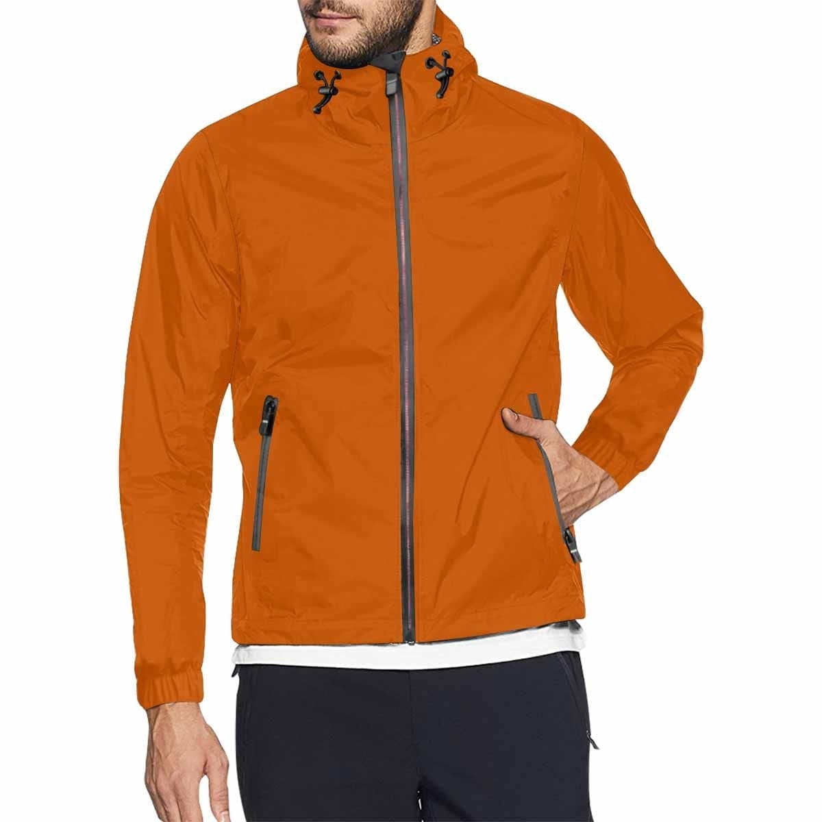 Burnt Orange Hooded Windbreaker Jacket - Men / Women - Mens | Jackets