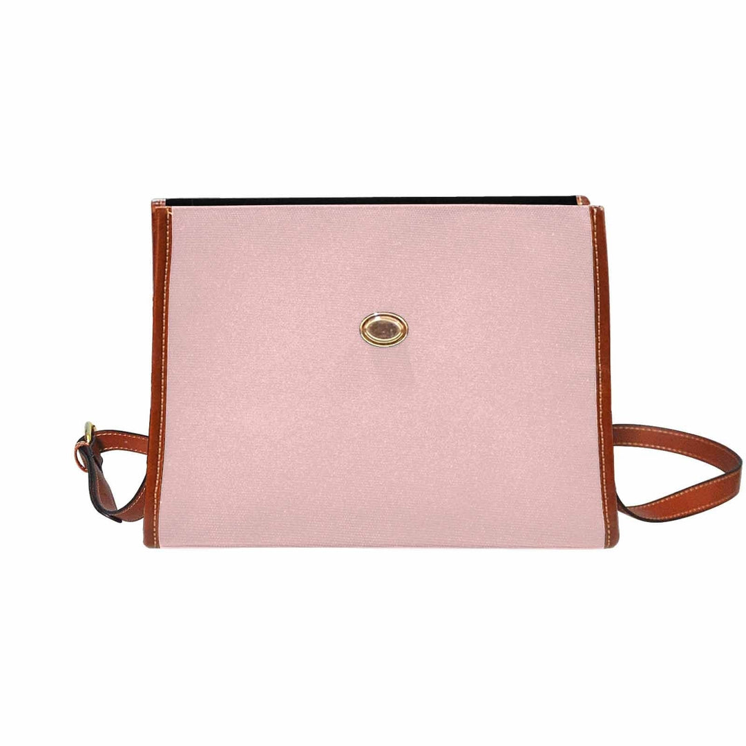 Canvas Bag / Rose Quartz Red (brown Strap) - Bags | Handbags