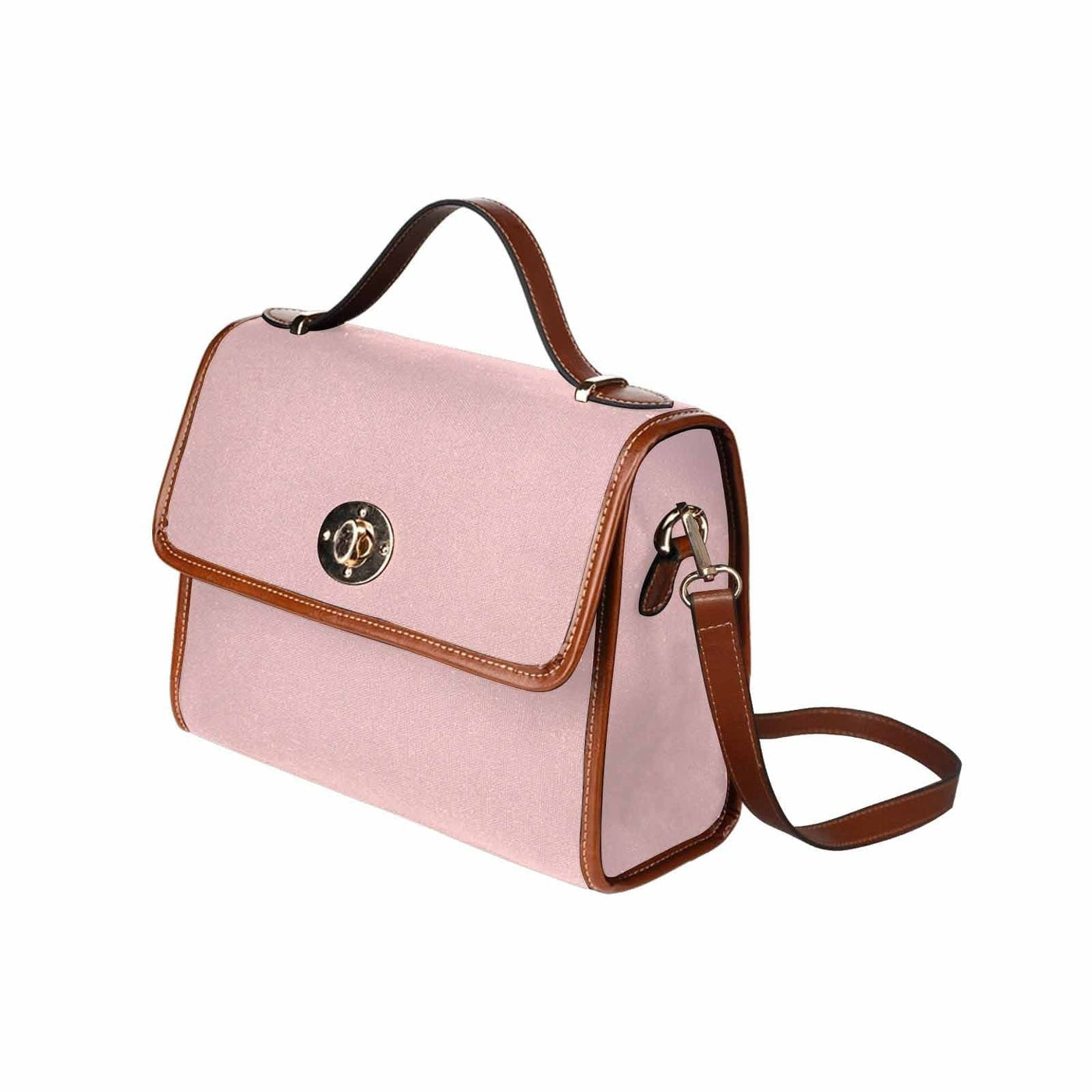 Canvas Bag / Rose Quartz Red (brown Strap) - Bags | Handbags