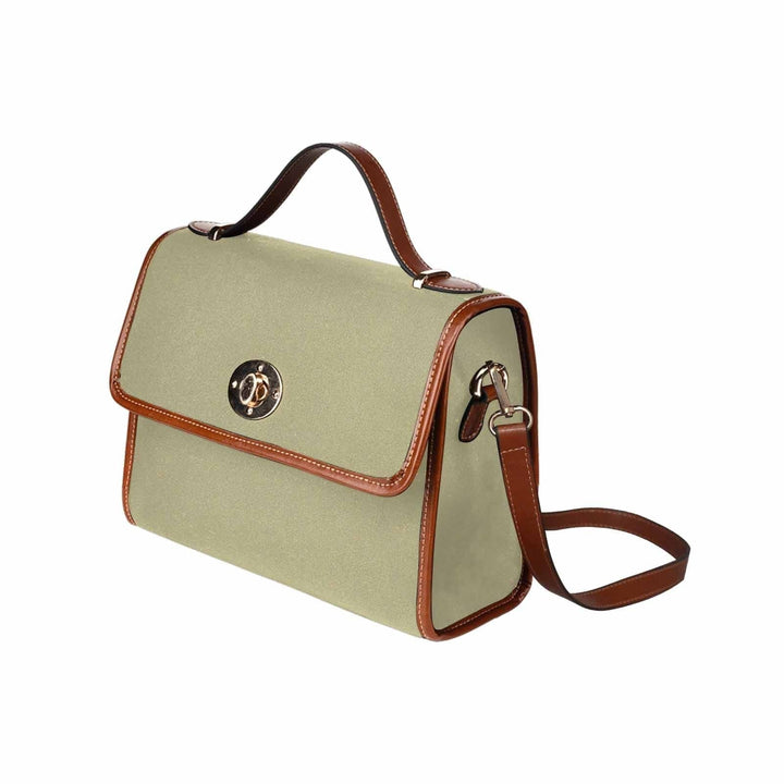 Canvas Bag / Sage Green (brown Strap) - Bags | Handbags