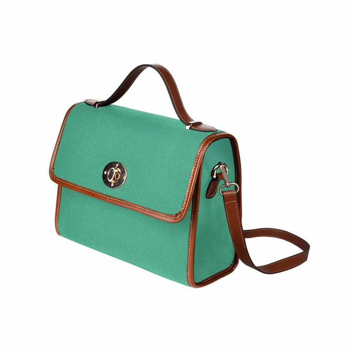 Canvas Bag / Spearmint Green (brown Strap) - Bags | Handbags