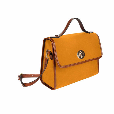 Canvas Bag / Tangerine Orange (brown Strap) - Bags | Handbags