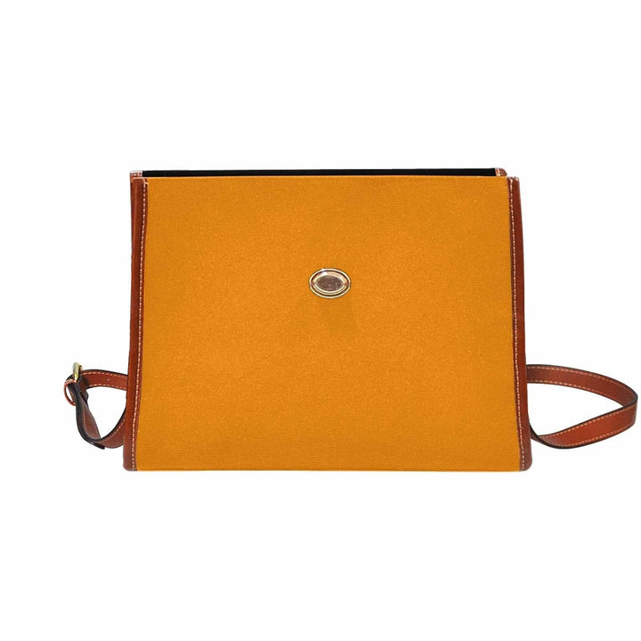 Canvas Bag / Tangerine Orange (brown Strap) - Bags | Handbags