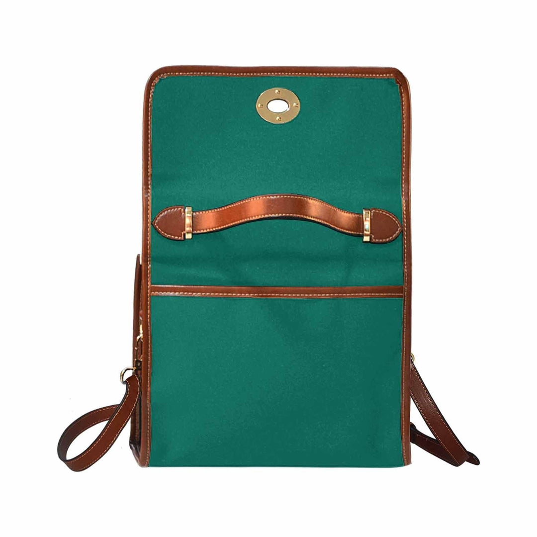 Canvas Bag / Teal Green (brown Strap) - Bags | Handbags