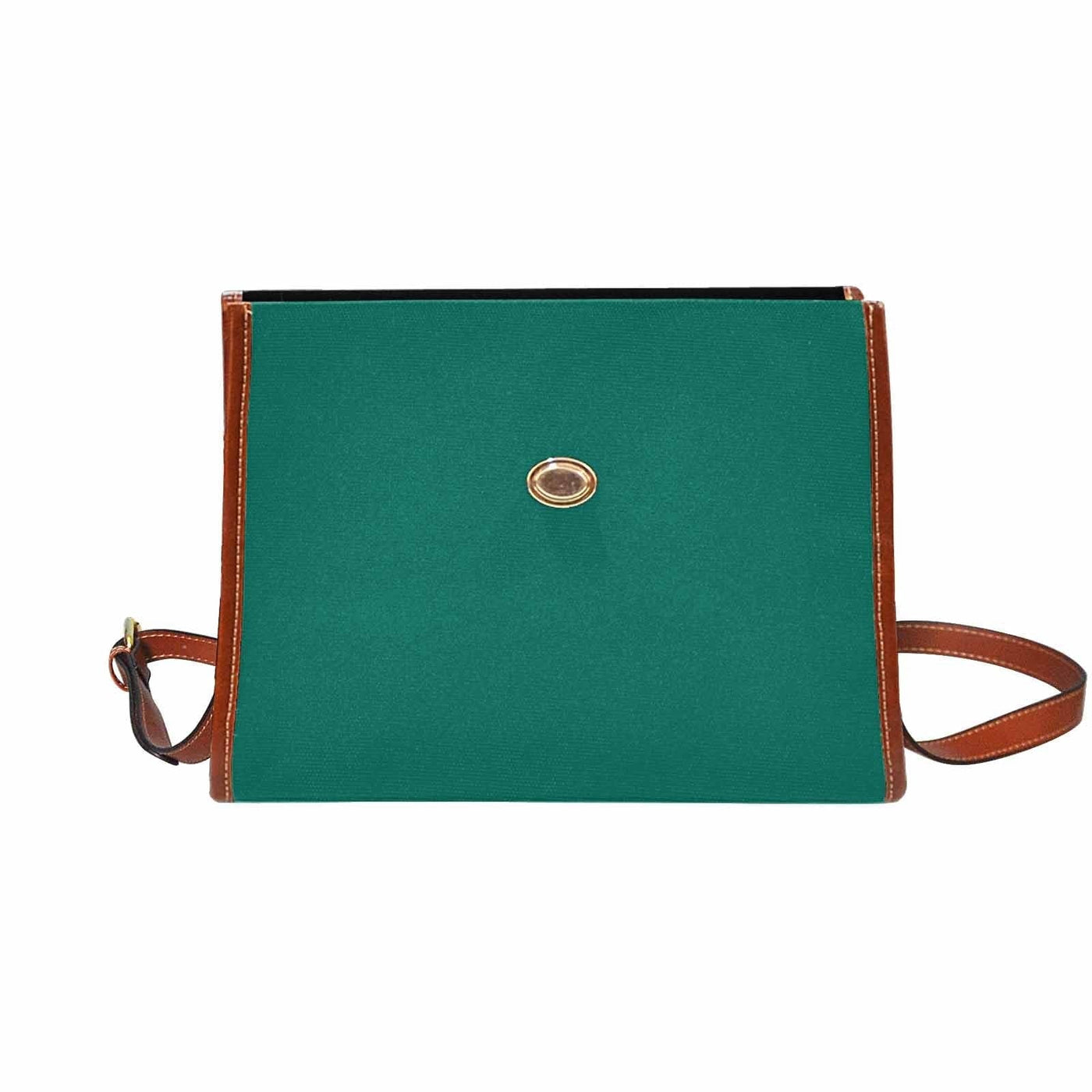 Canvas Bag / Teal Green (brown Strap) - Bags | Handbags
