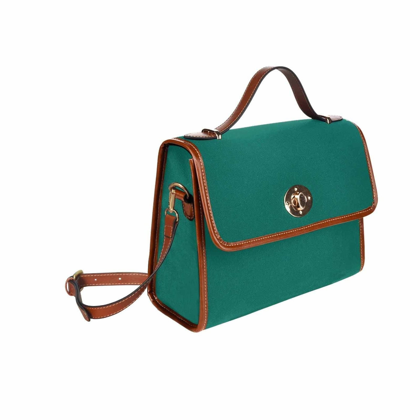 Canvas Bag / Teal Green (brown Strap) - Bags | Handbags