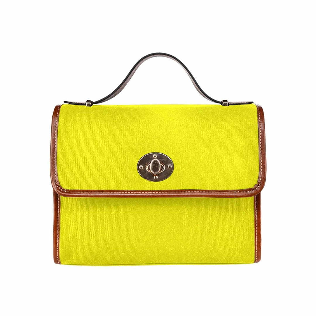 Canvas Bag / Yellow (brown Strap) - Bags | Handbags