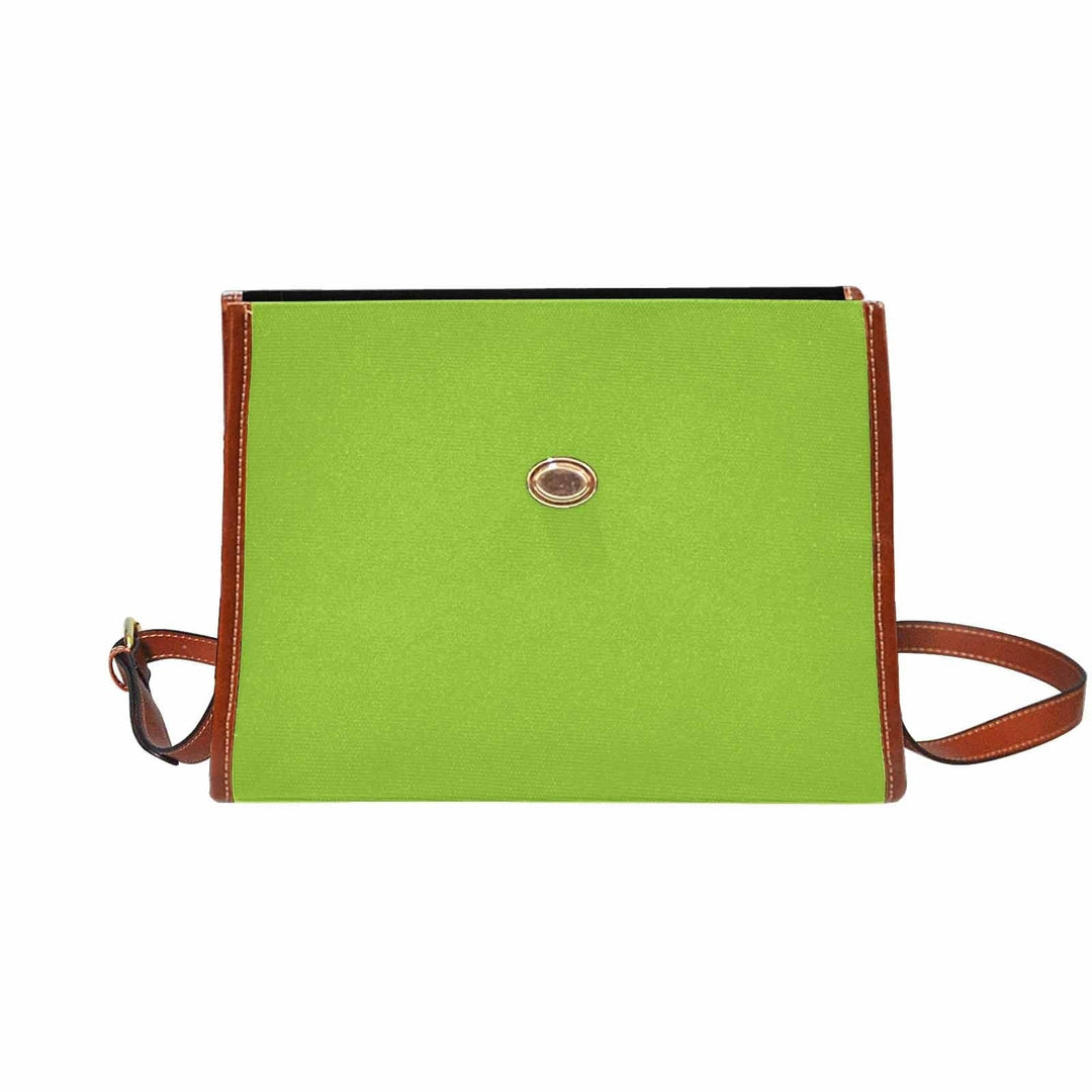 Canvas Bag / Yellow Green (brown Strap) - Bags | Handbags