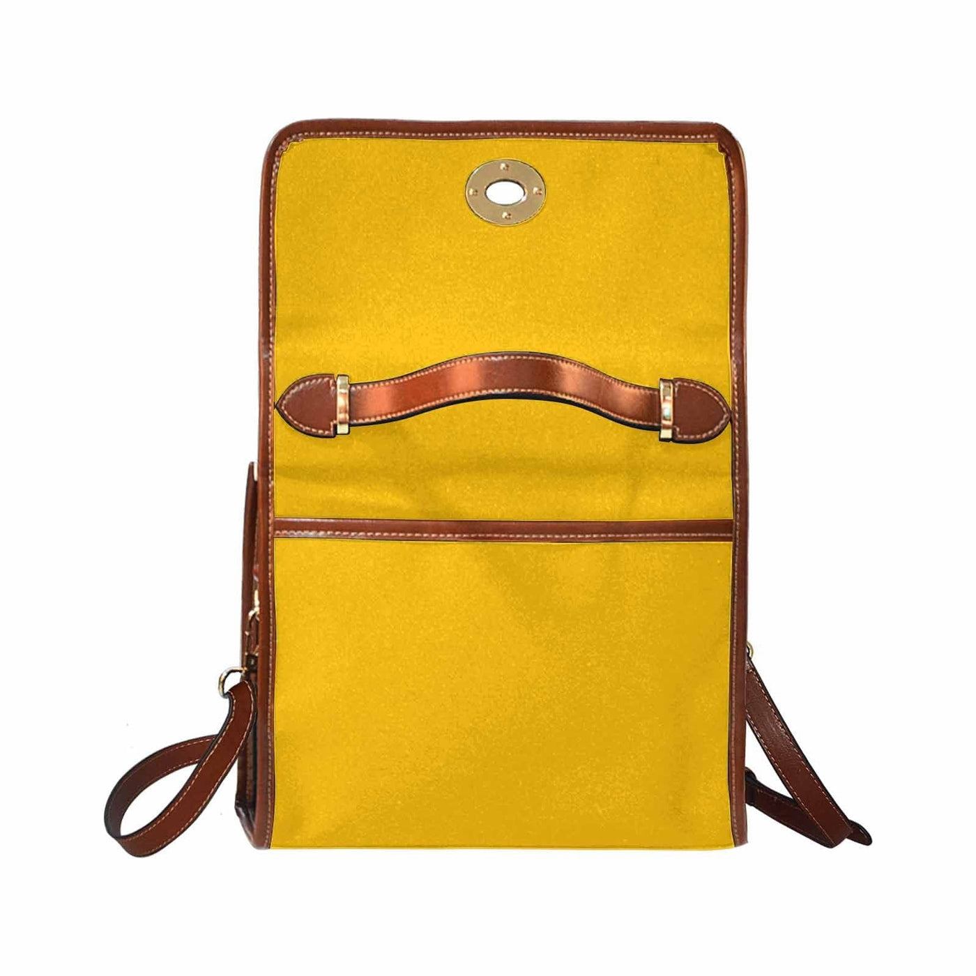 Canvas Handbag - Amber Orange Waterproof Bag /brown Crossbody Strap - Bags
