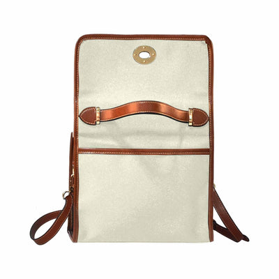 Canvas Handbag - Beige Waterproof Bag / Brown Crossbody Strap - Bags | Handbags