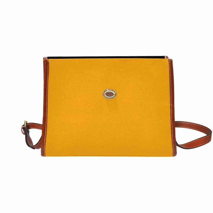 Canvas Handbag - Bright Orange Bag / Brown Crossbody Strap - Bags | Handbags