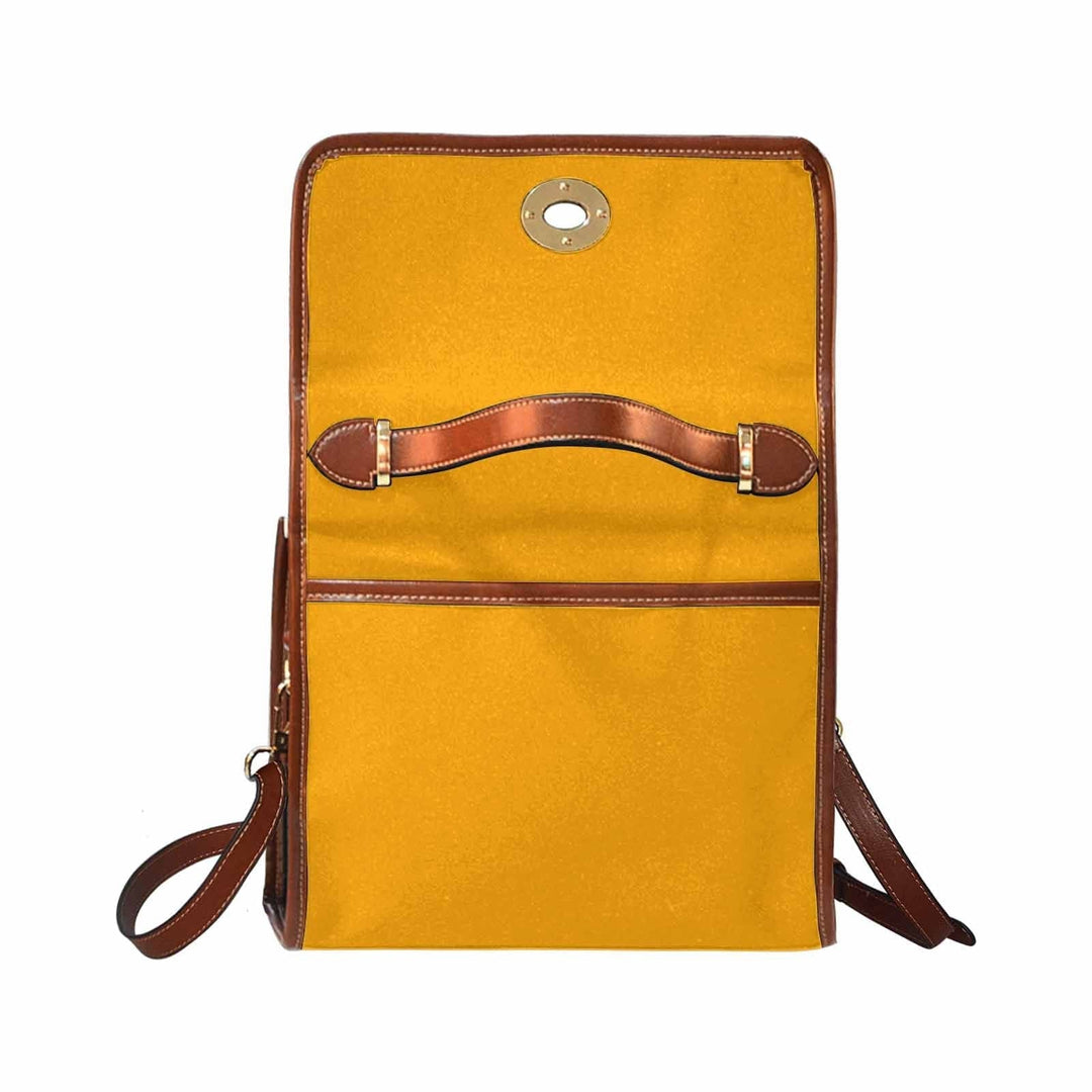 Canvas Handbag - Bright Orange Bag / Brown Crossbody Strap - Bags | Handbags