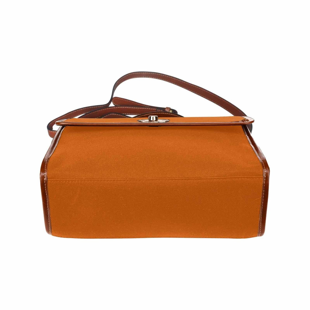 Canvas Handbag - Burnt Orange Brown Crossbody Bag - Bags | Handbags