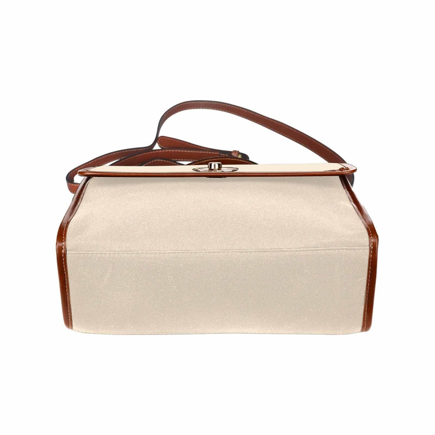 Canvas Handbag - Champagne Beige Bag /brown Crossbody Strap - Bags | Handbags