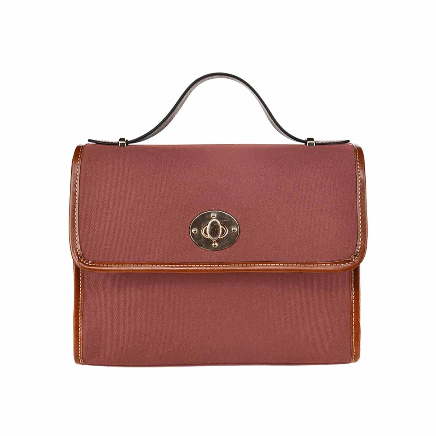 Canvas Handbag - Cognac Red Waterproof Bag /brown Crossbody Strap - Bags |