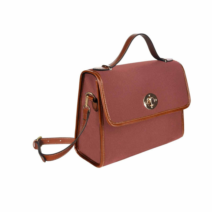 Canvas Handbag - Cognac Red Waterproof Bag /brown Crossbody Strap - Bags