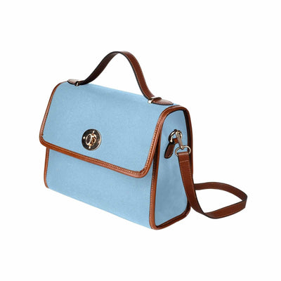 Canvas Handbag - Cornflower Blue Bag / Brown Crossbody Strap - Bags | Handbags
