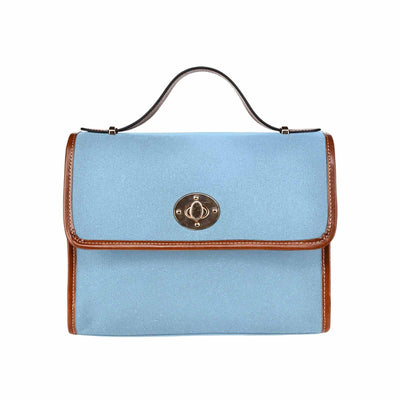 Canvas Handbag - Cornflower Blue Bag / Brown Crossbody Strap - Bags | Handbags