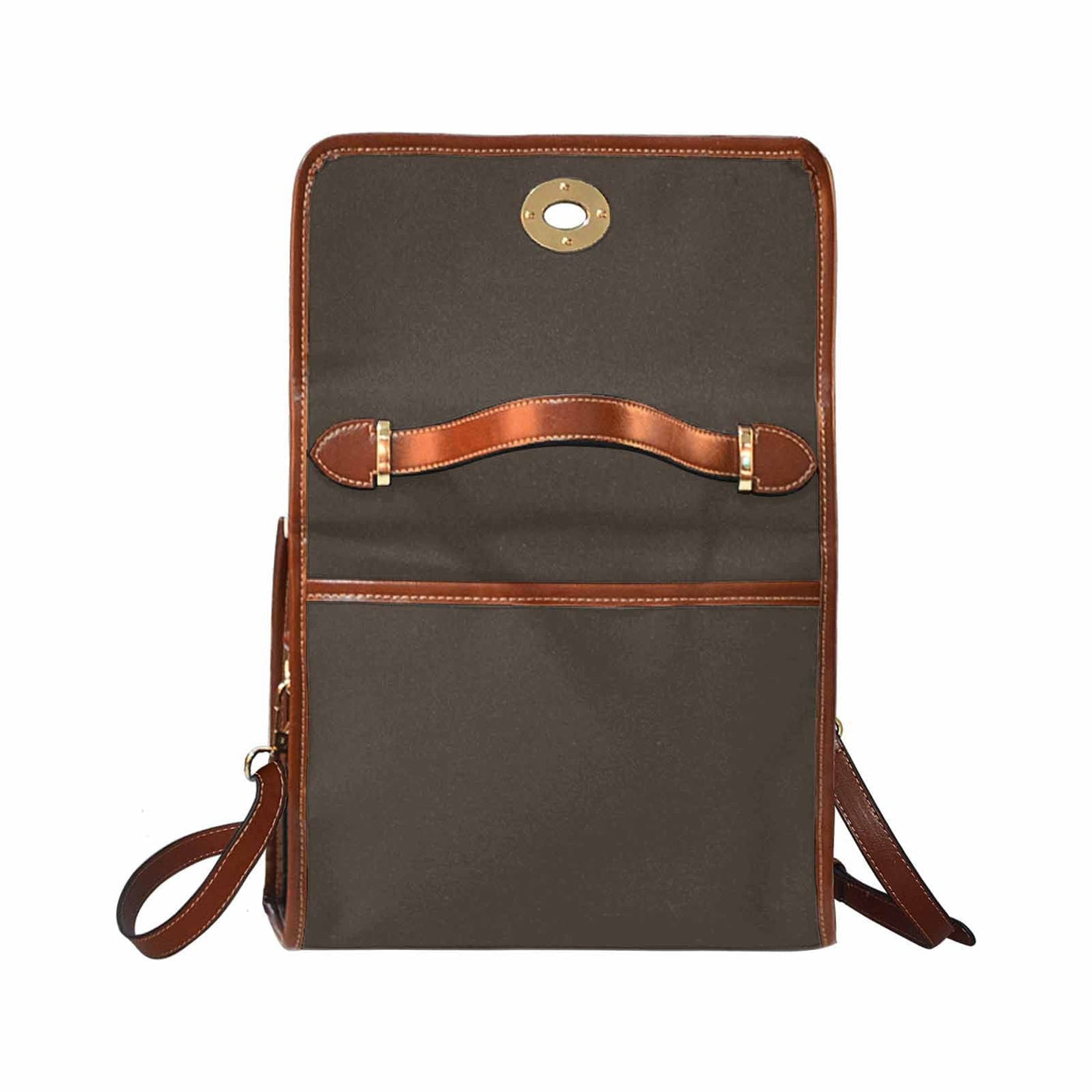 Canvas Handbag - Dark Taupe Brown Bag / Brown Crossbody Strap - Bags | Handbags