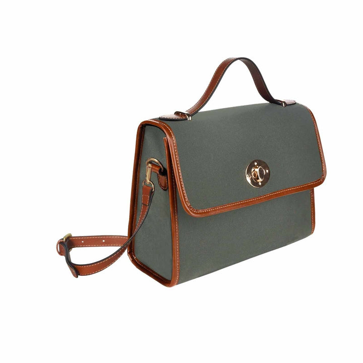 Canvas Handbag - Ebony Black Bag / Brown Crossbody Strap - Bags | Handbags