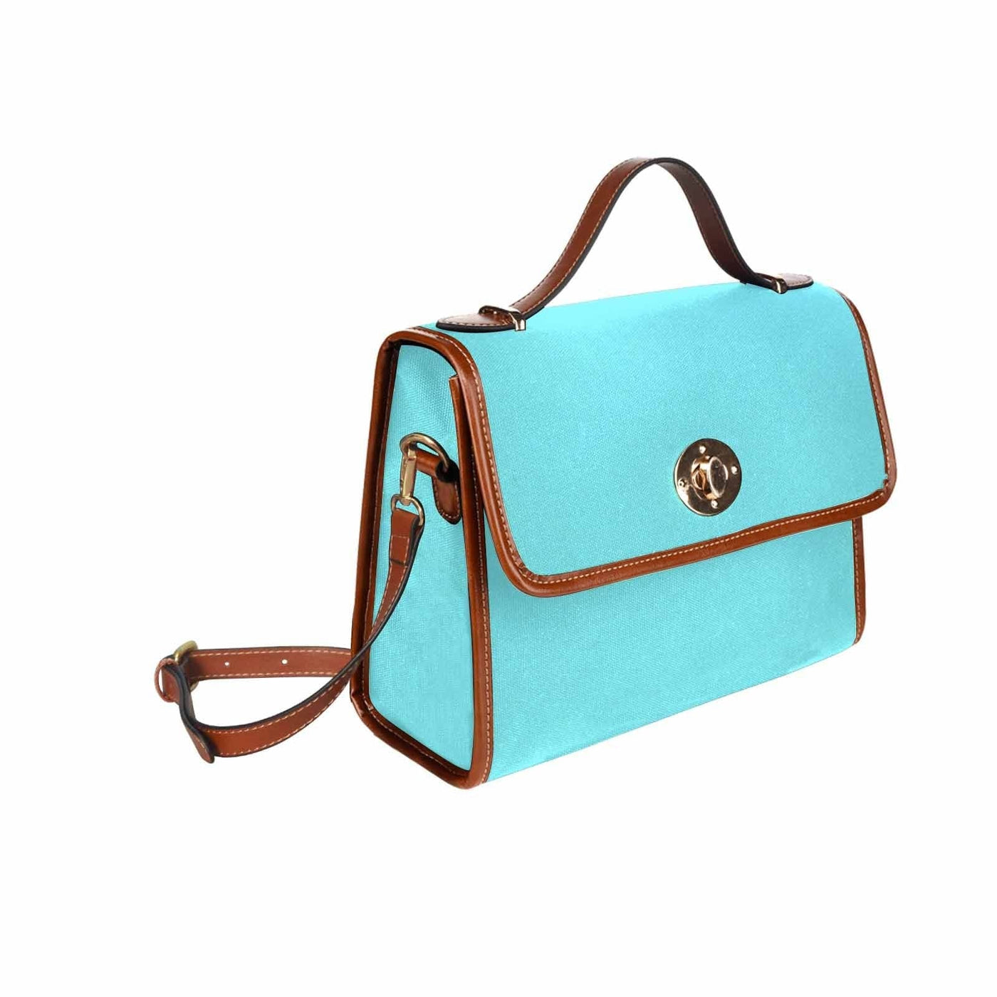 Canvas Handbag - Electric Blue Bag / Brown Crossbody Strap - Bags | Handbags