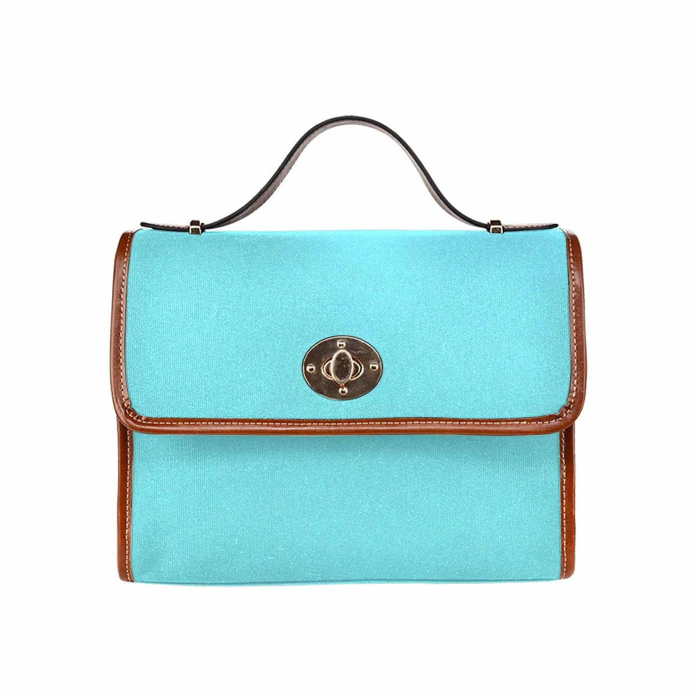 Canvas Handbag - Electric Blue Bag / Brown Crossbody Strap - Bags | Handbags