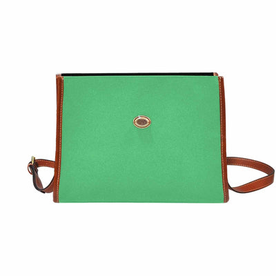 Canvas Handbag - Emerald Green Bag / Brown Crossbody Strap - Bags | Handbags