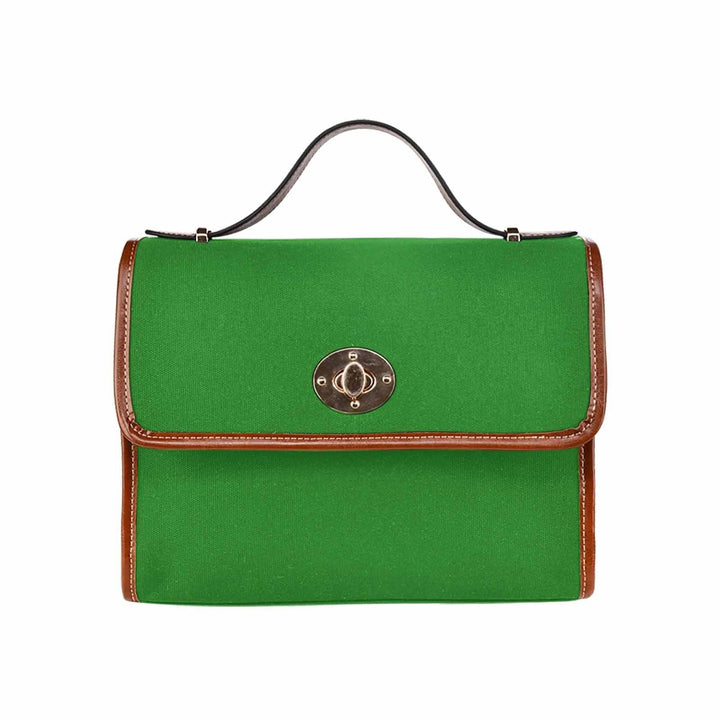 Canvas Handbag - Forest Green Bag / Brown Crossbody Strap - Bags | Handbags