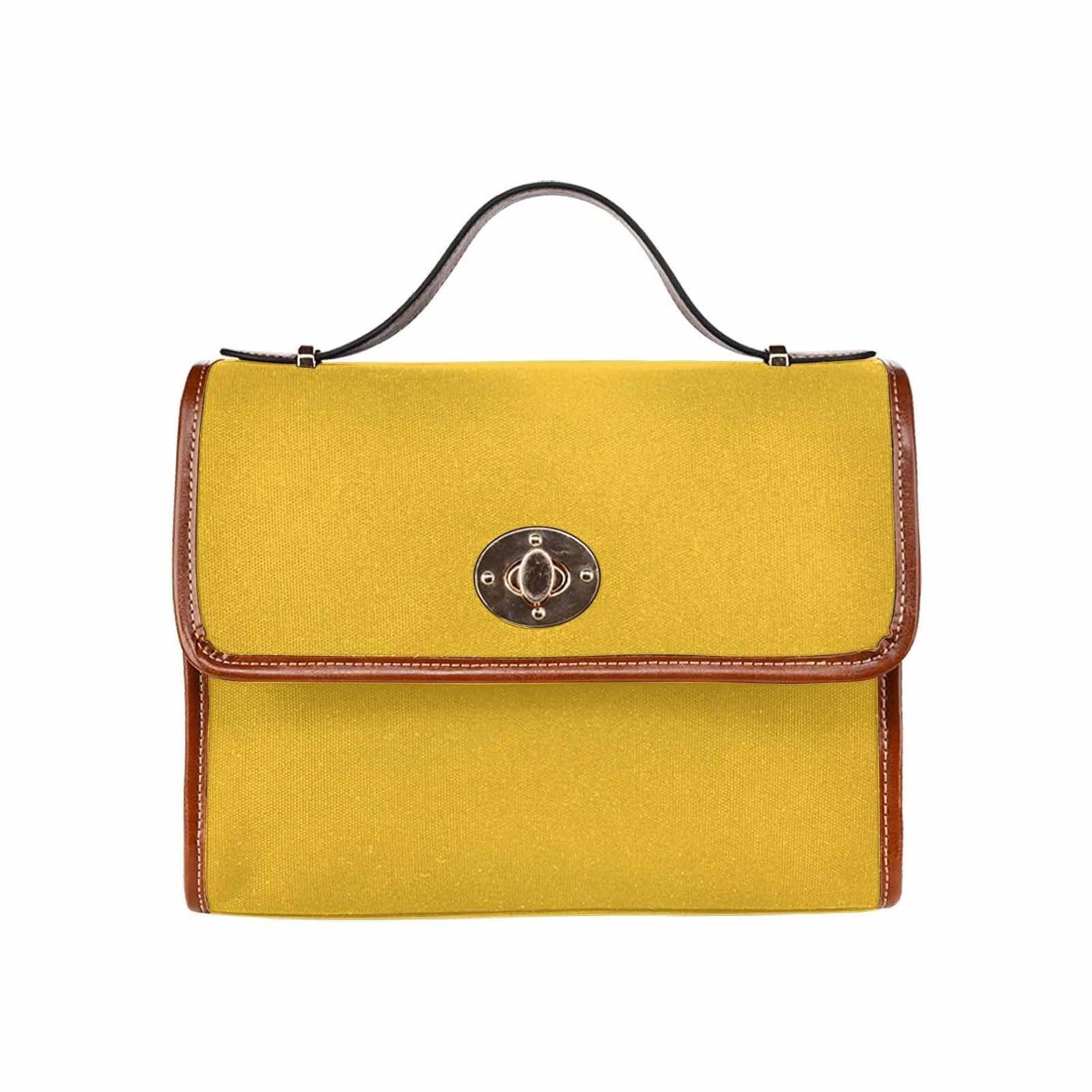 Canvas Handbag - Freesia Yellow Bag / Brown Crossbody Strap - Bags | Handbags