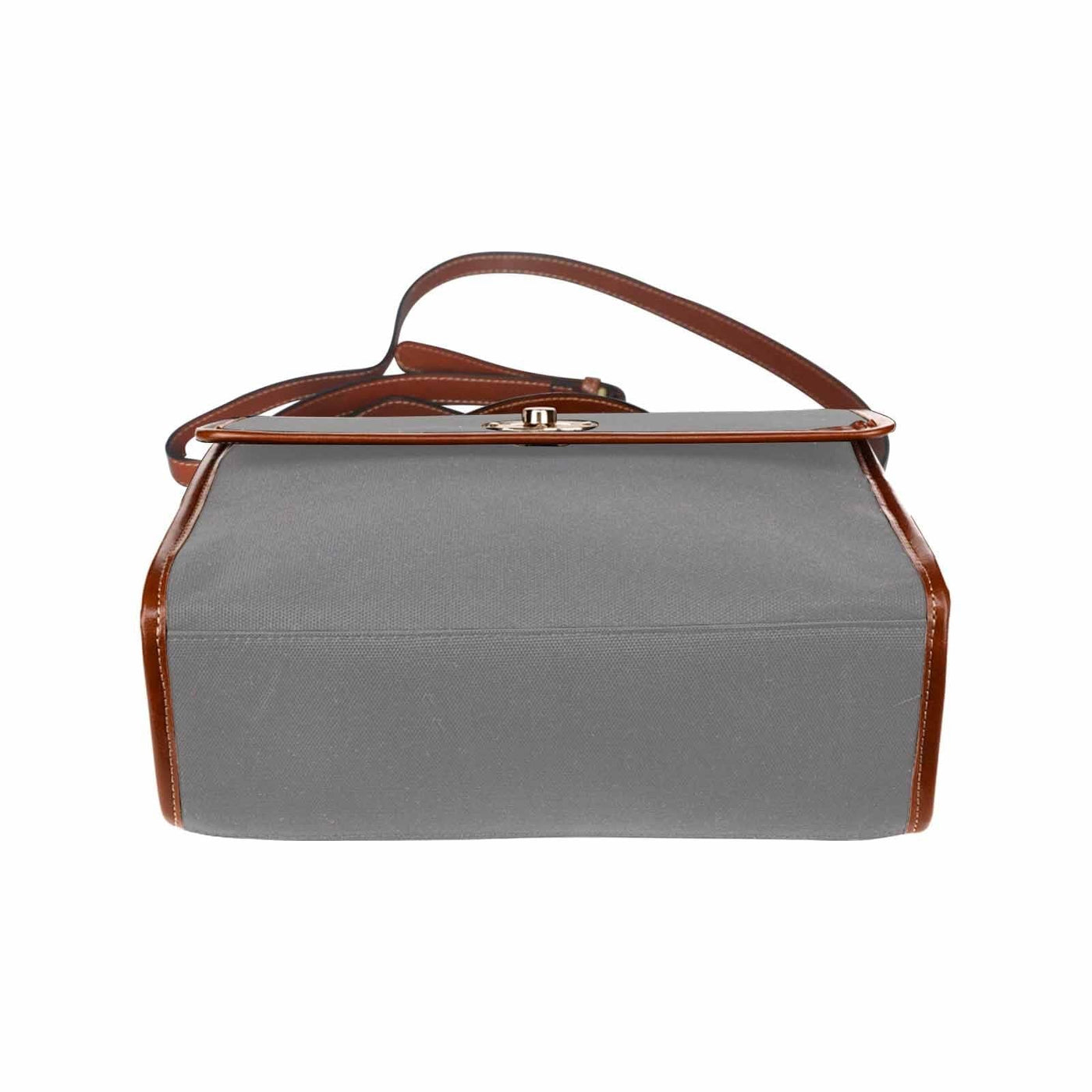 Canvas Handbag - Gray Waterproof Bag / Brown Crossbody Strap - Bags | Handbags