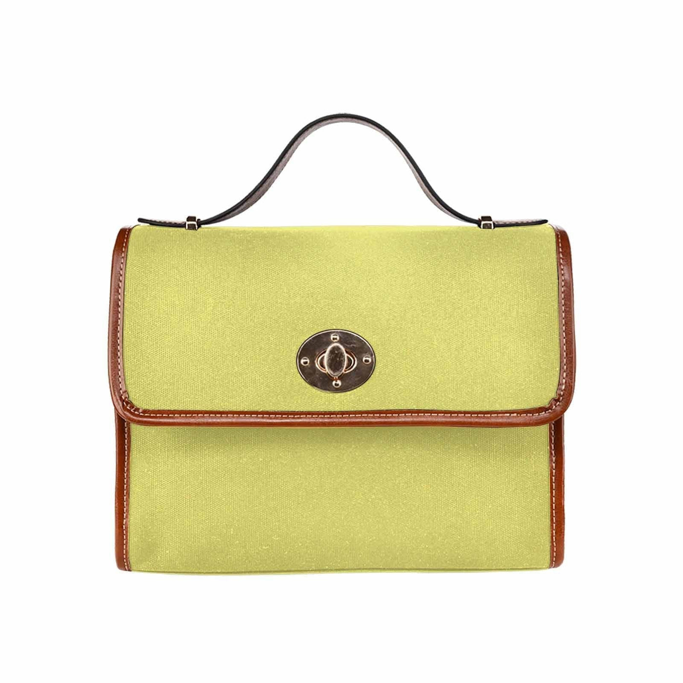 Canvas Handbag - Honeysuckle Yellow Bag / Brown Crossbody Strap - Bags
