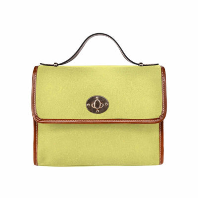 Canvas Handbag - Honeysuckle Yellow Bag / Brown Crossbody Strap - Bags