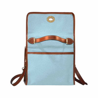 Canvas Handbag - Light Blue Waterproof Bag / Brown Crossbody Strap - Bags |