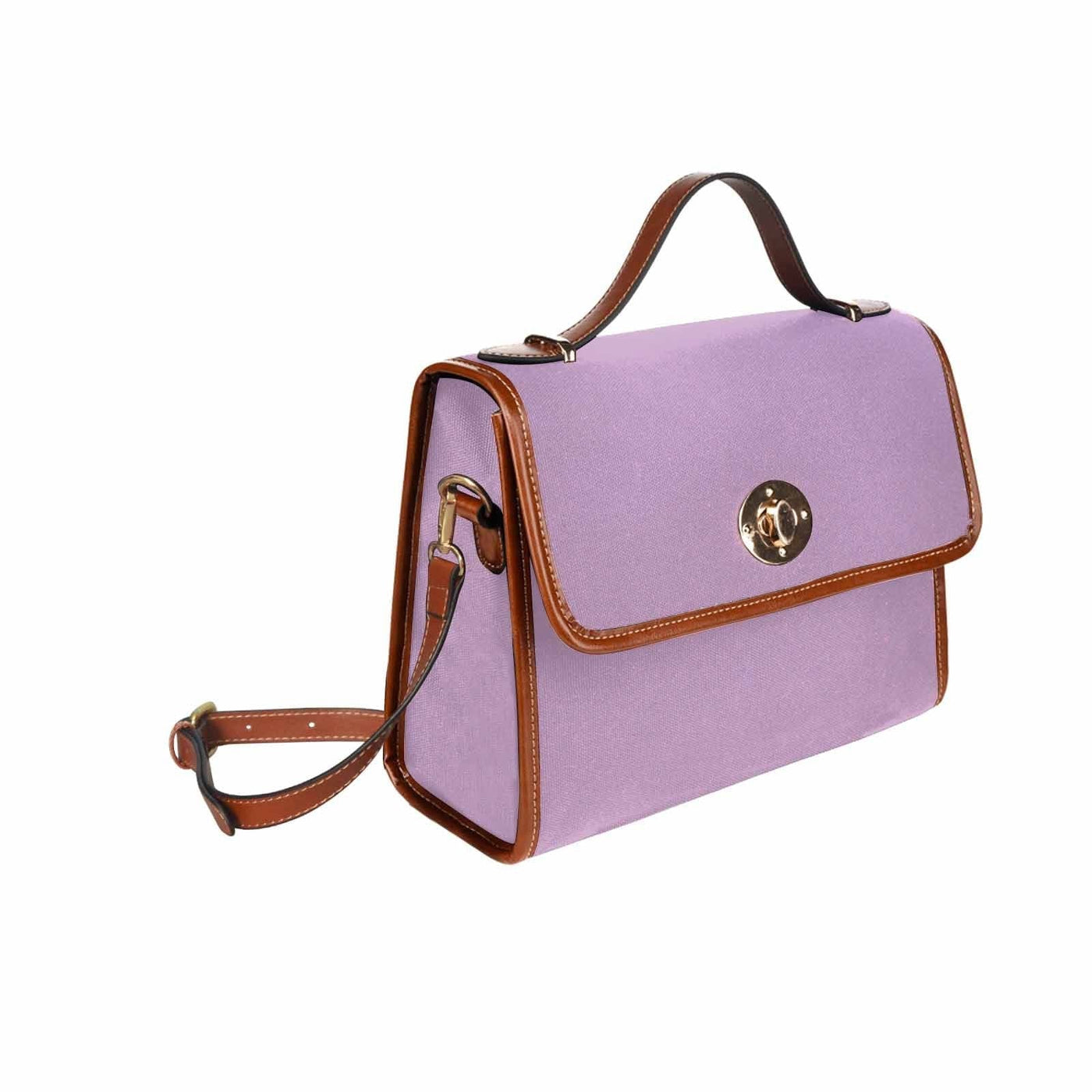 Canvas Handbag - Lilac Purple Bag / Brown Crossbody Strap - Bags | Handbags