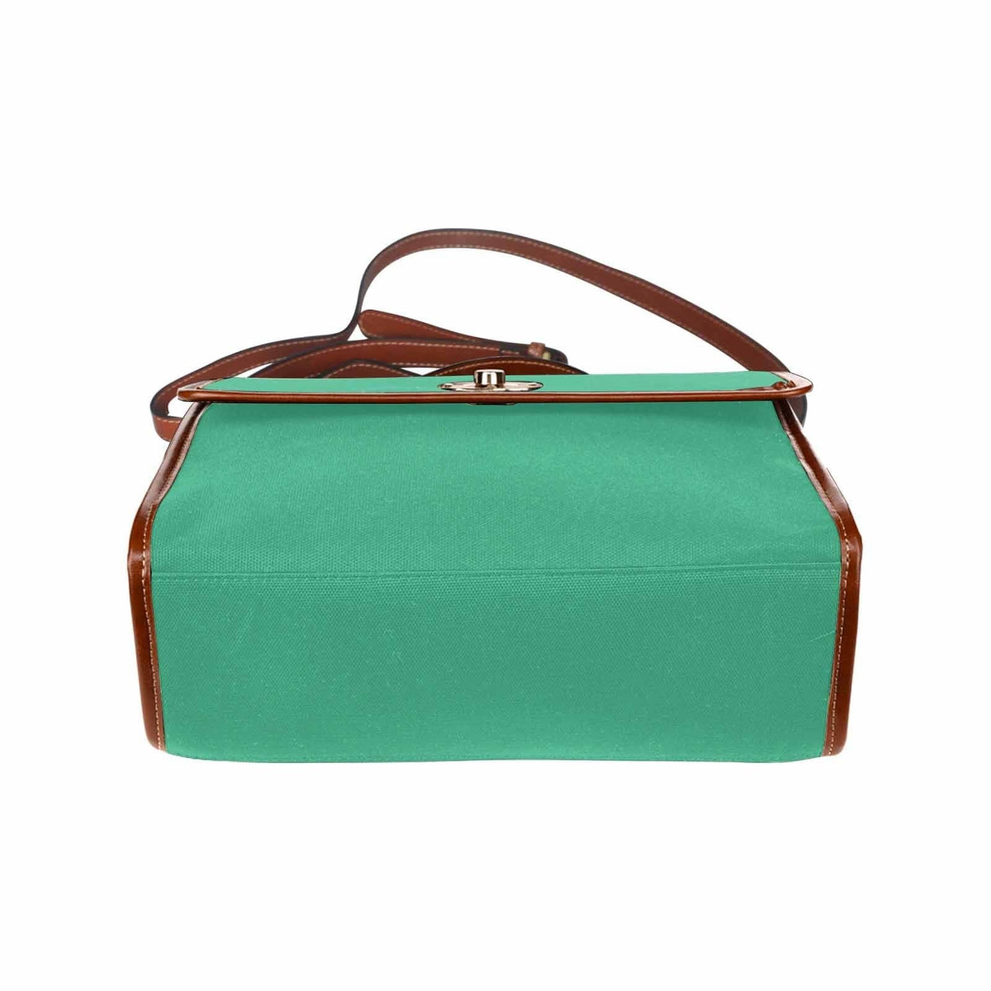 Canvas Handbag - Mint Green Waterproof Bag / Brown Crossbody Strap - Bags |