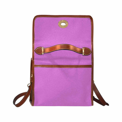 Canvas Handbag - Orchid Purple Waterproof Bag/brown Crossbody Strap - Bags